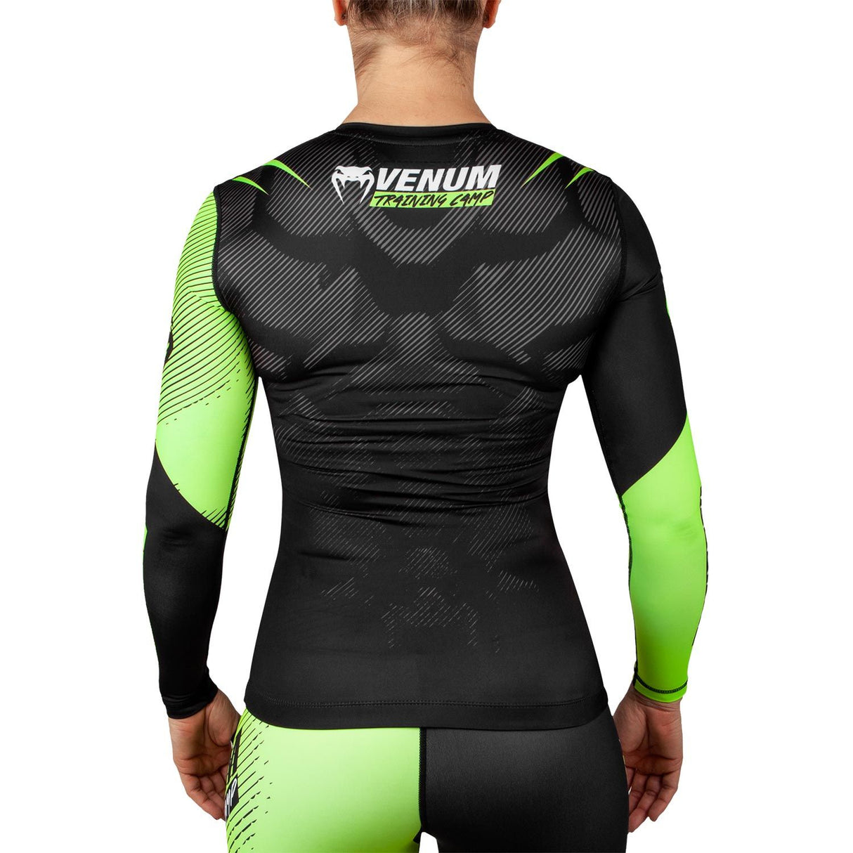 Venum Training Camp 2.0 Ladies Long Sleeved Rash Guard - Black/Neon Yellow - Gymzey.com