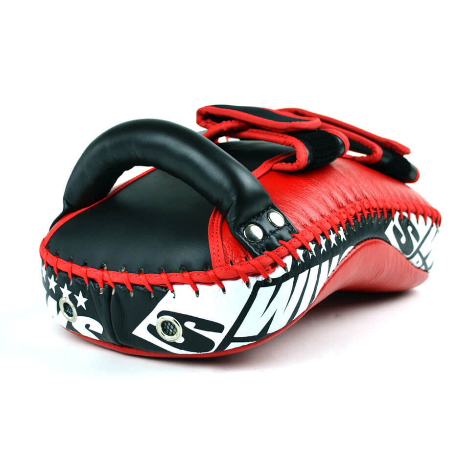 Twins KPL10 Leather Thai Kick Pads Red/Black - Gymzey.com