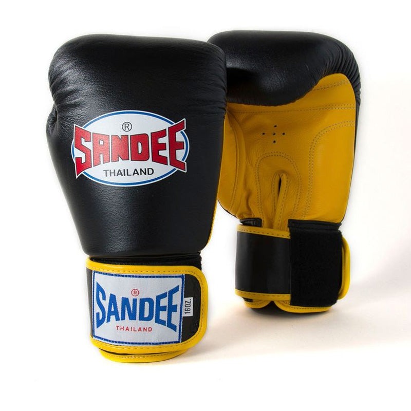 Sandee ABG1 Authentic 2 Tone Boxing Gloves Black/ Yellow