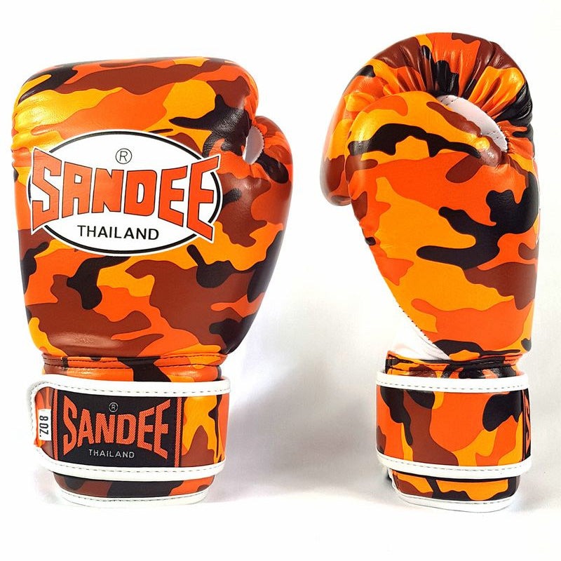 Sandee Kids Muay Thai Gloves Camo Orange