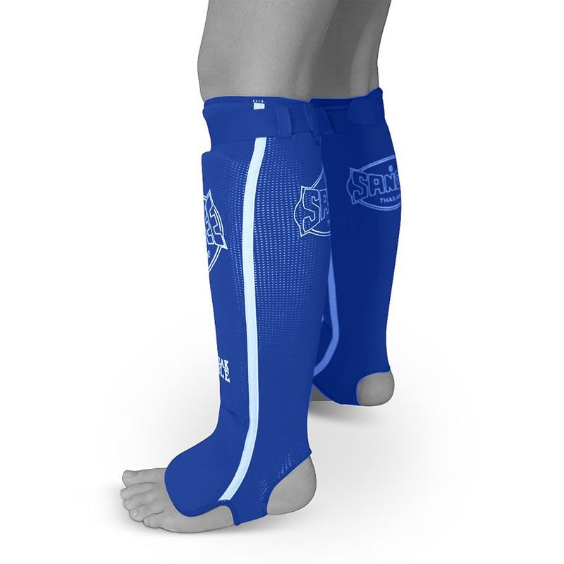 Sandee Slip-on Competition Shinguards Blue-White