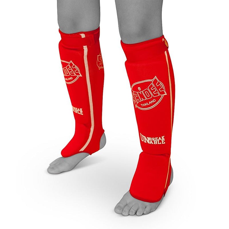 Sandee Slip-on Competition Shinguards Red-White