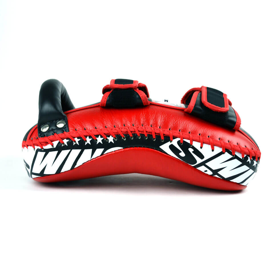 Twins KPL10 Leather Thai Kick Pads Red/Black - Gymzey.com