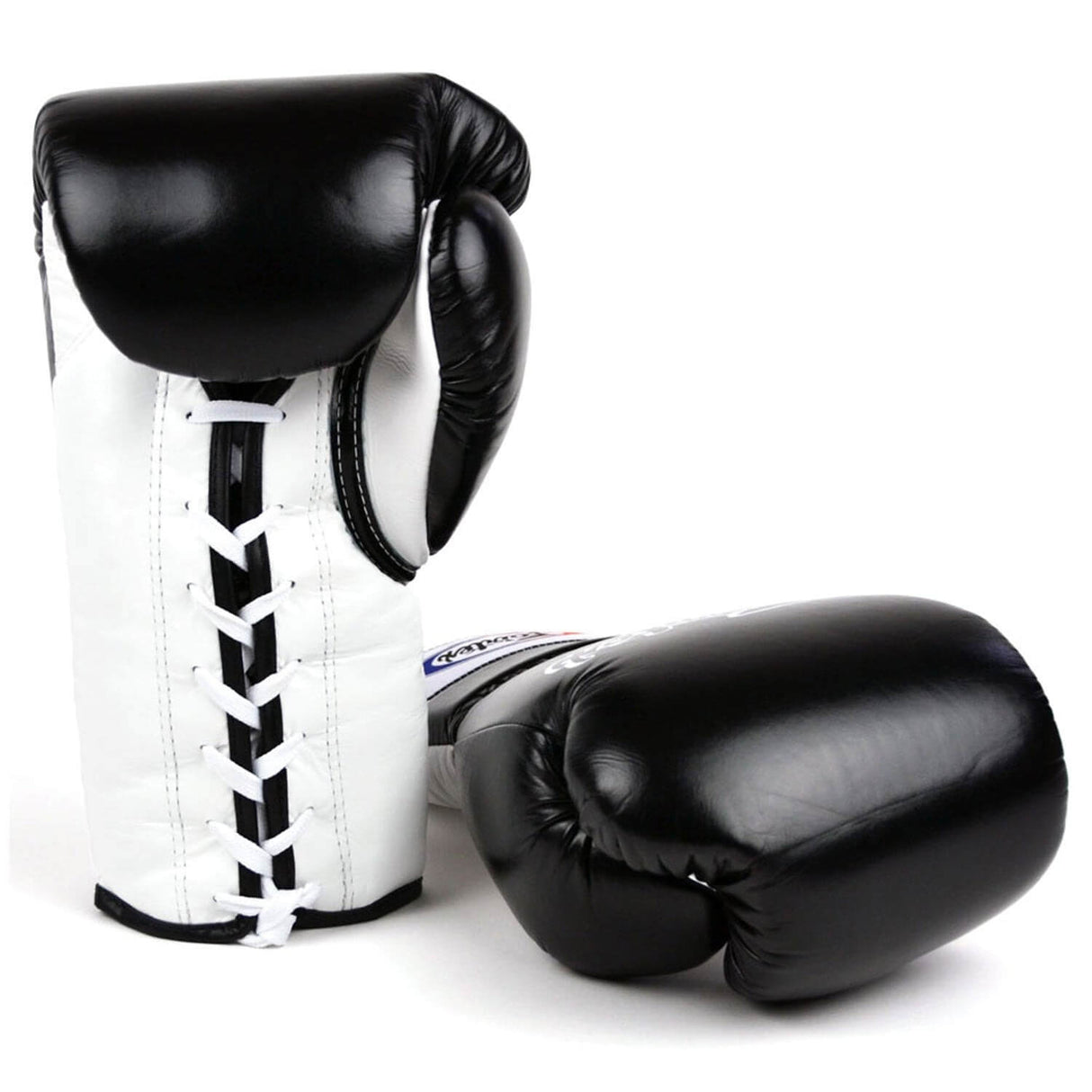 Fairtex BGL3 Lace-up Sparring Boxing Gloves Black-White