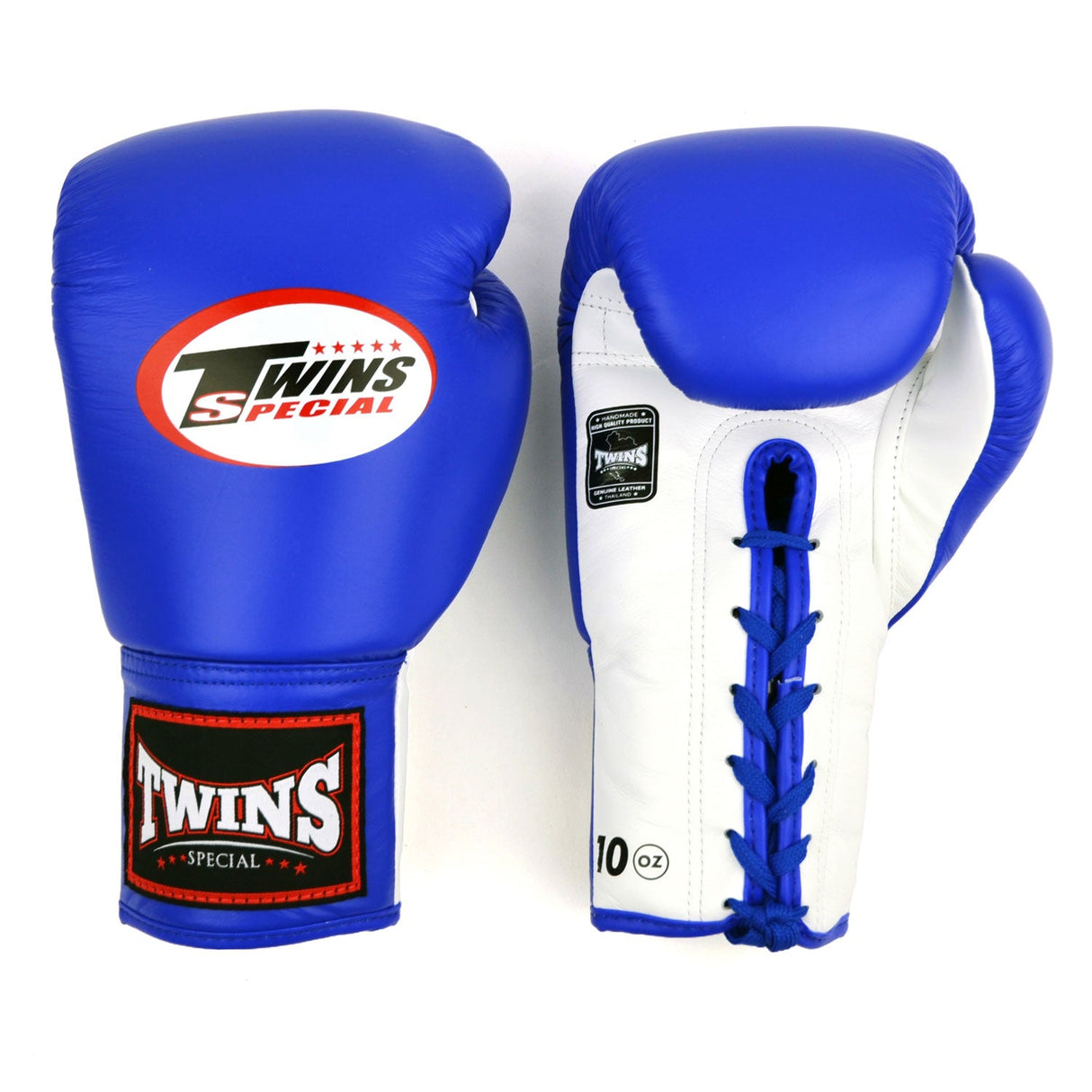 Twins Special BGLL1 Lace-up Boxing Gloves - Blue-White