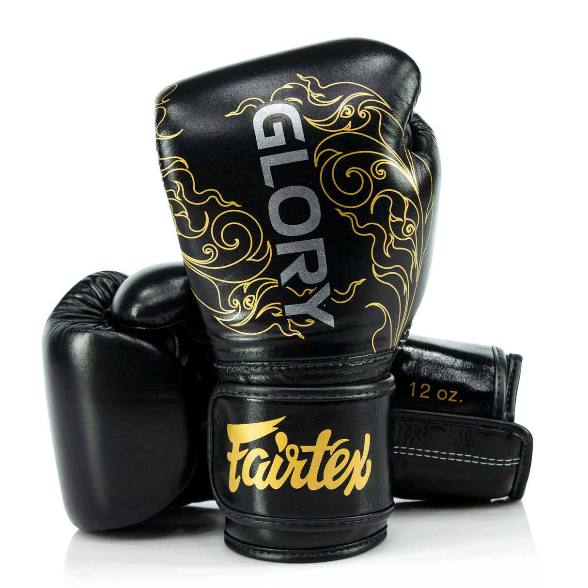 BGVG3 Fairtex X Glory Velcro Boxing Gloves Black-Gold