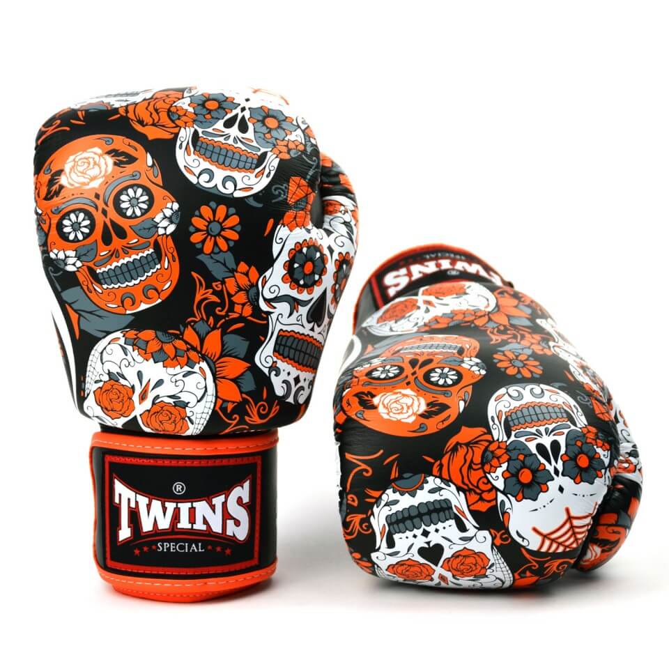 FBGVL3-53 Twins Skull Boxing Gloves - Orange