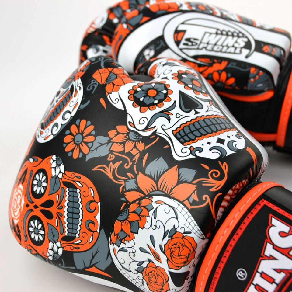 FBGVL3-53 Twins Skull Boxing Gloves - Orange