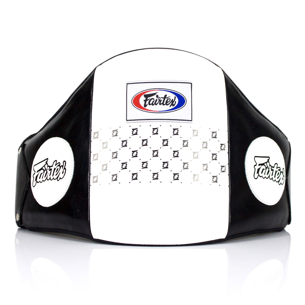 Fairtex BPV1 Standard Leather Belly Pad - White-Black