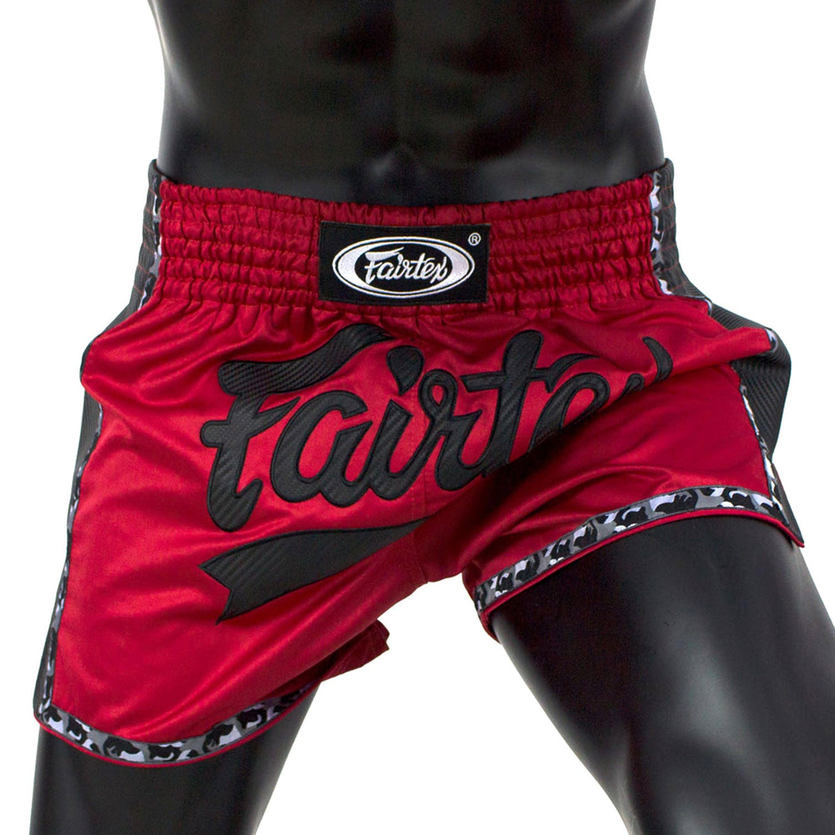 BS1703 Fairtex Slim Fit Muaythai Shorts Red-Black