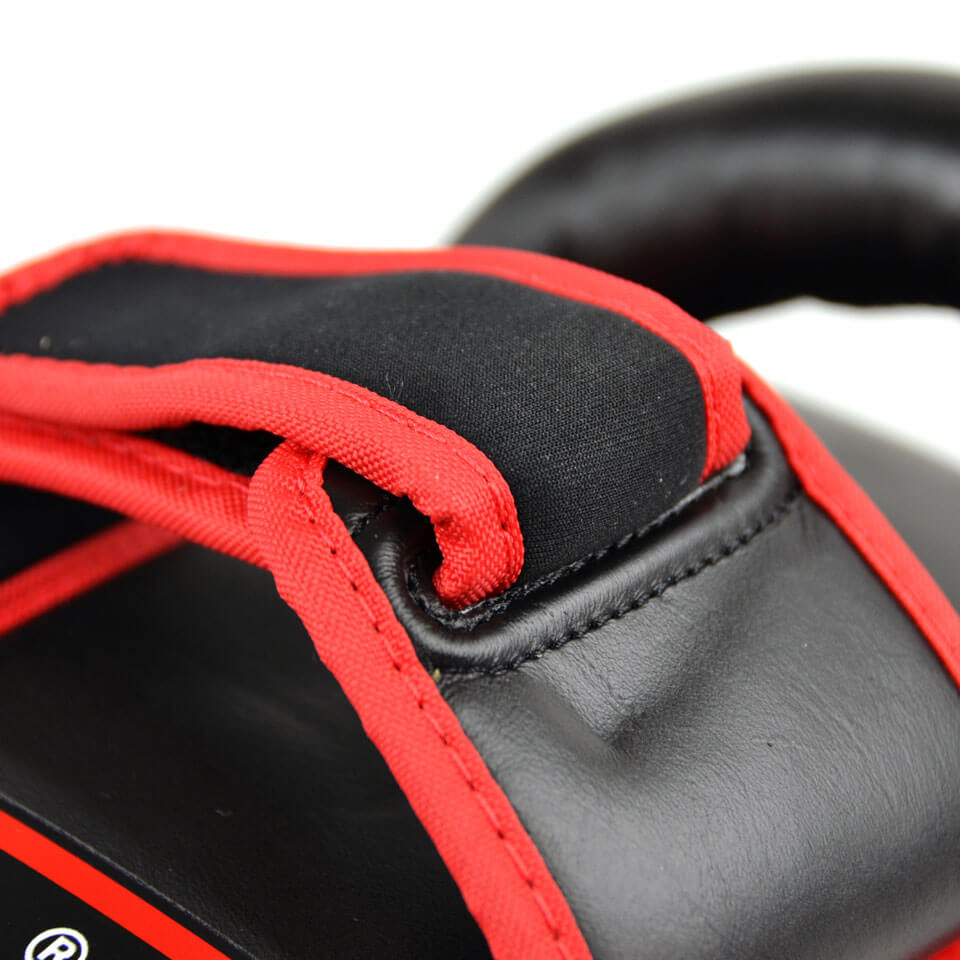 Twins KPL10 Leather Thai Kick Pads Red/Black - Gymzey.com