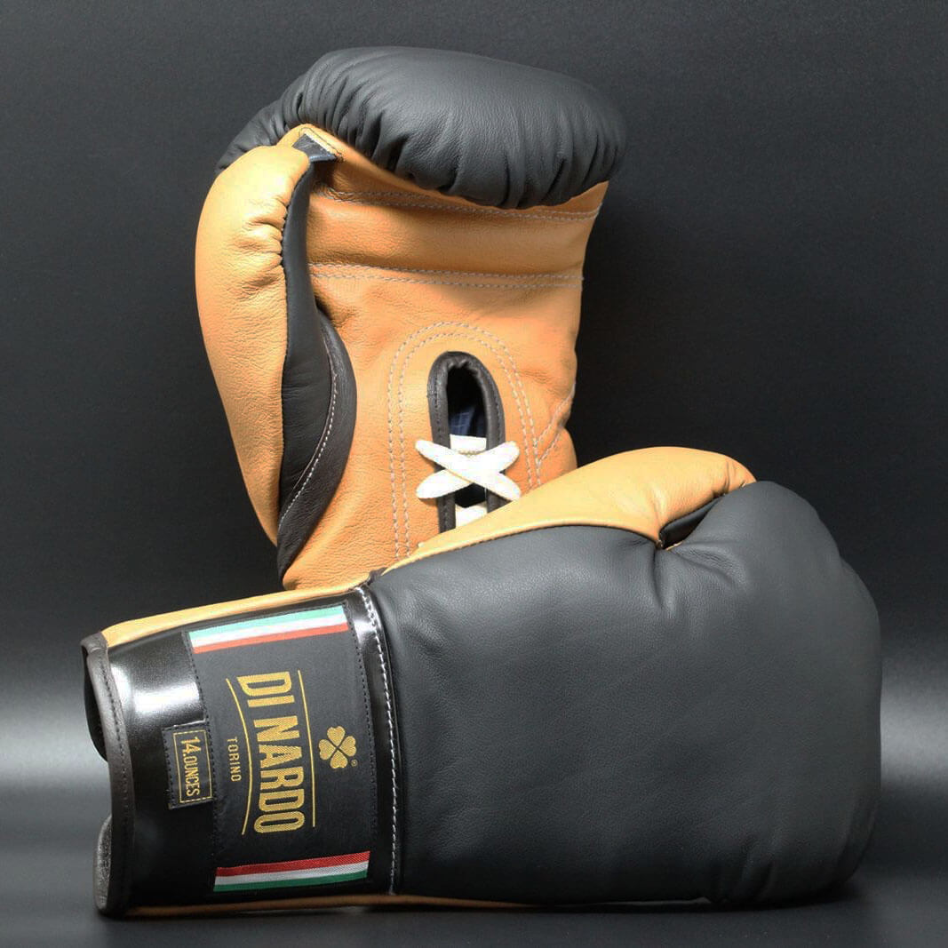 Di Nardo Lace Boxing Gloves Black Beige