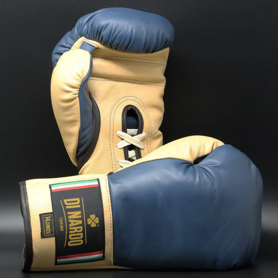 Di Nardo Lace Boxing Gloves Blue Beige
