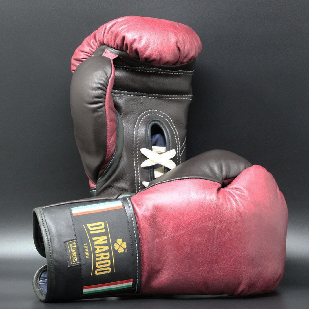 Di Nardo Lace Boxing Gloves Red Black