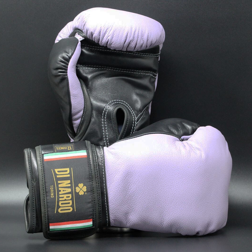 Di Nardo Velcro Boxing Gloves Lavender Black