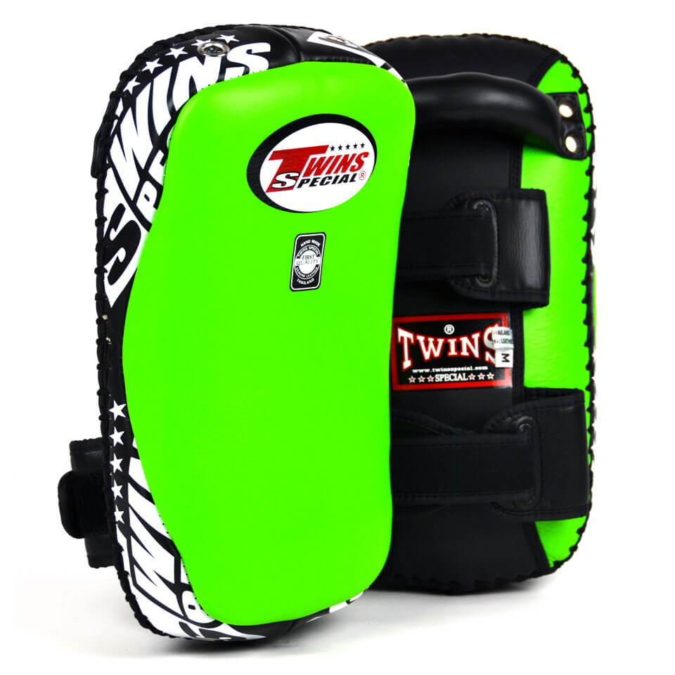 Twins KPL10 Leather Thai Kick Pads Green-Black