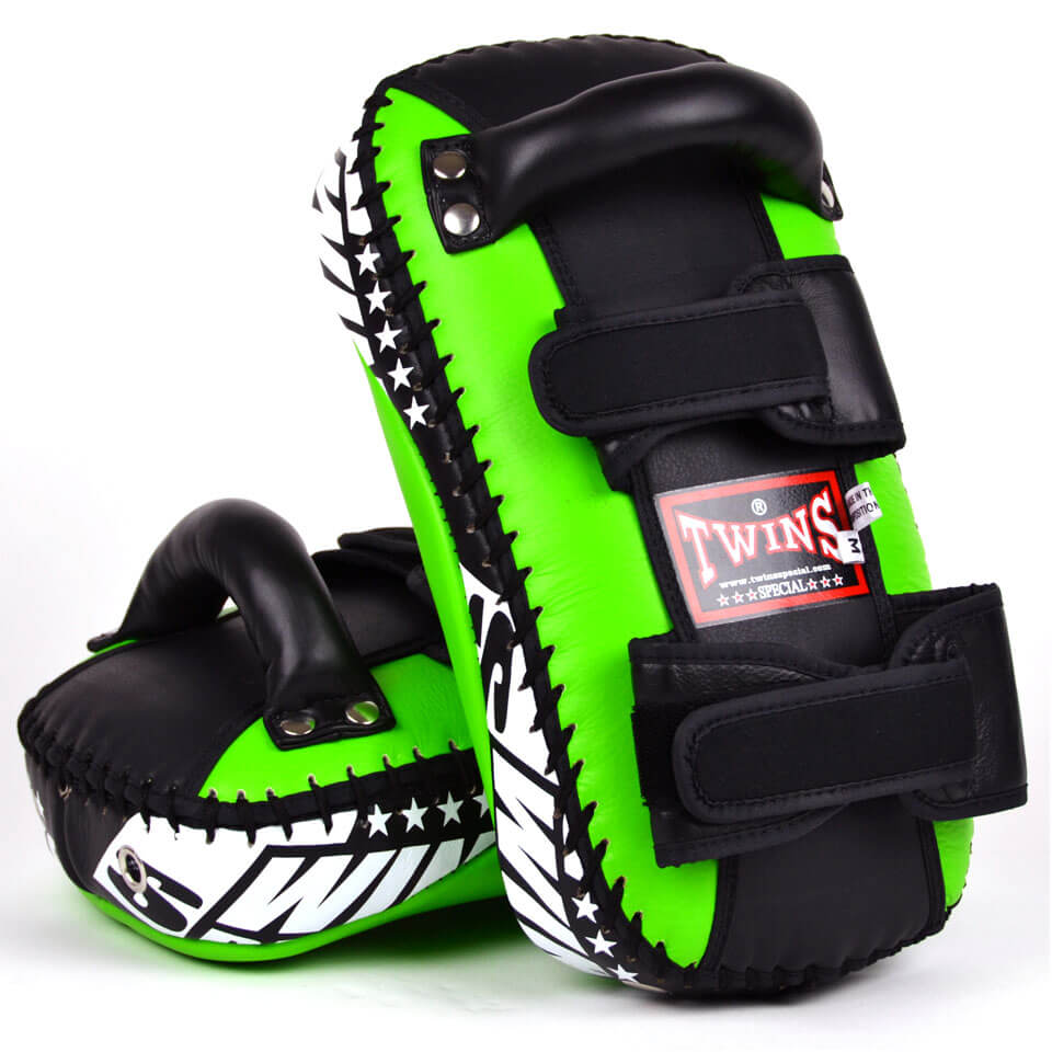 Twins KPL10 Leather Thai Kick Pads Green-Black