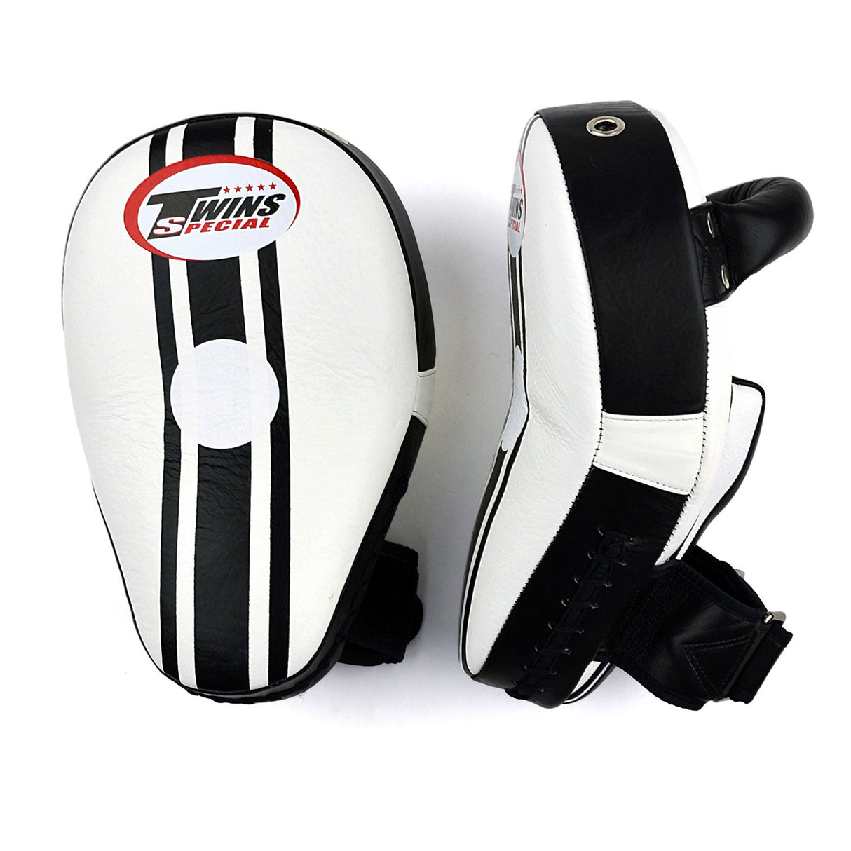 KPL11 Twins Curved Leaf-Shape Kick Pads White-Black