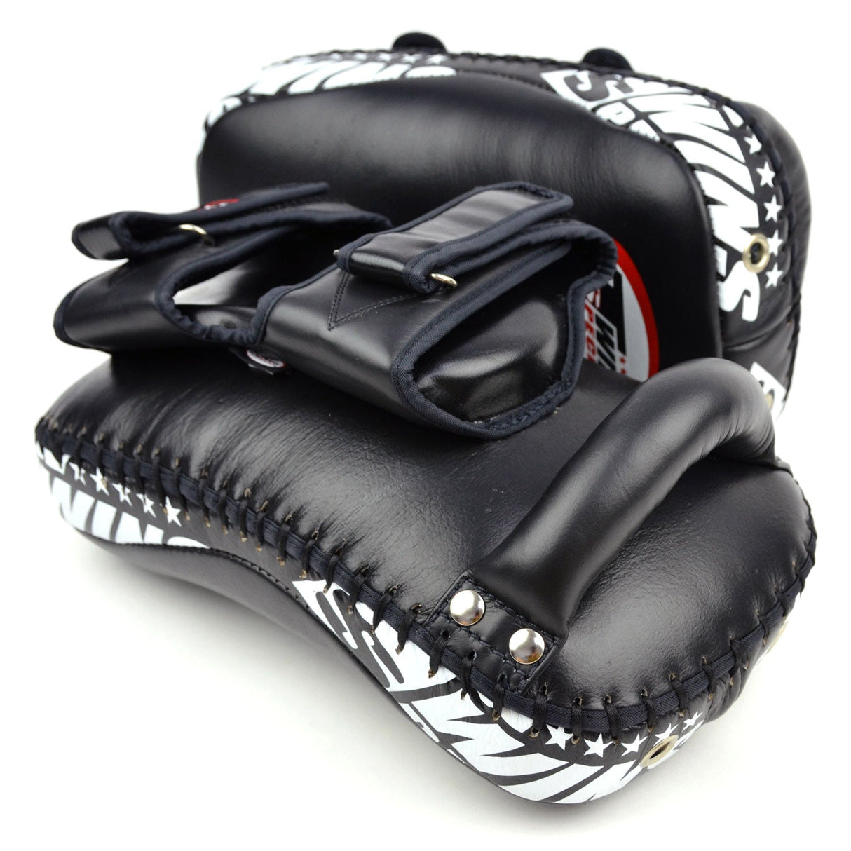 KPL12 Twins Deluxe Curved Leather Kick Pads Black