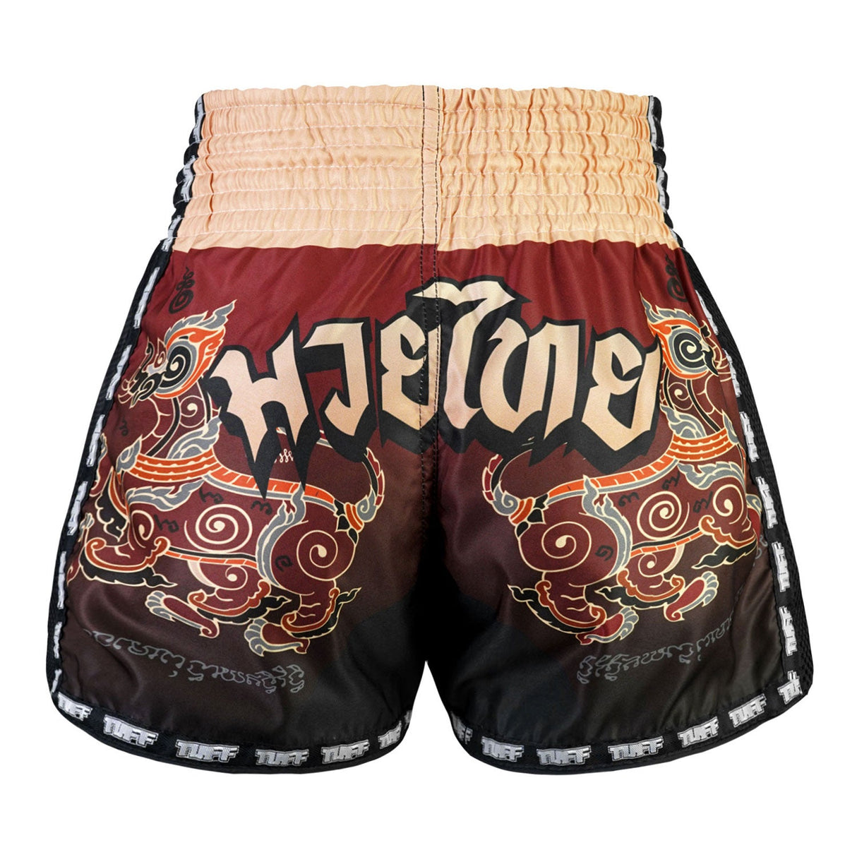 MSC101 TUFF Muaythai Shorts Retro Style Yant Narai Turning the Land