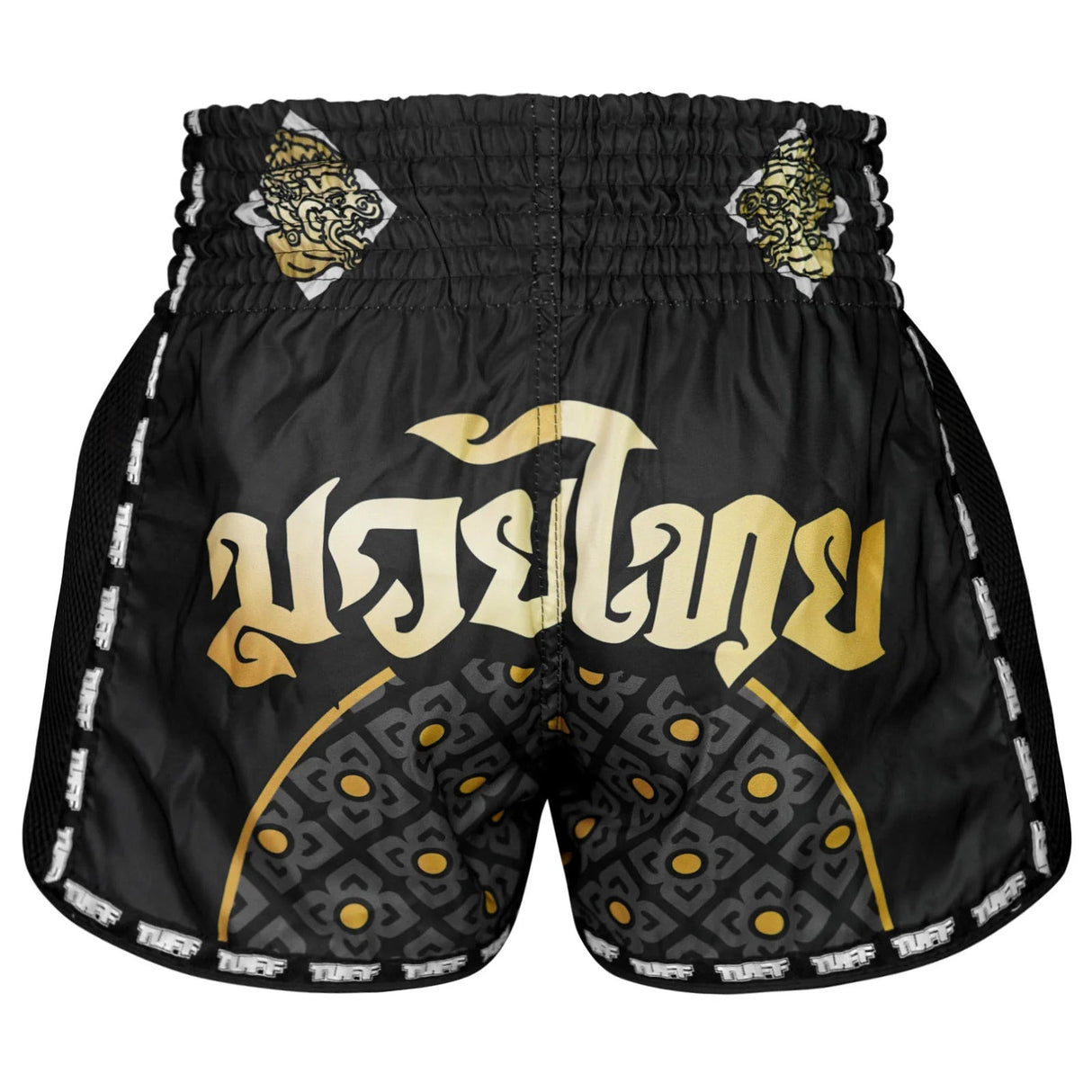 MSC117 TUFF Muaythai Shorts Retro Style Singha Yantra with War Flag