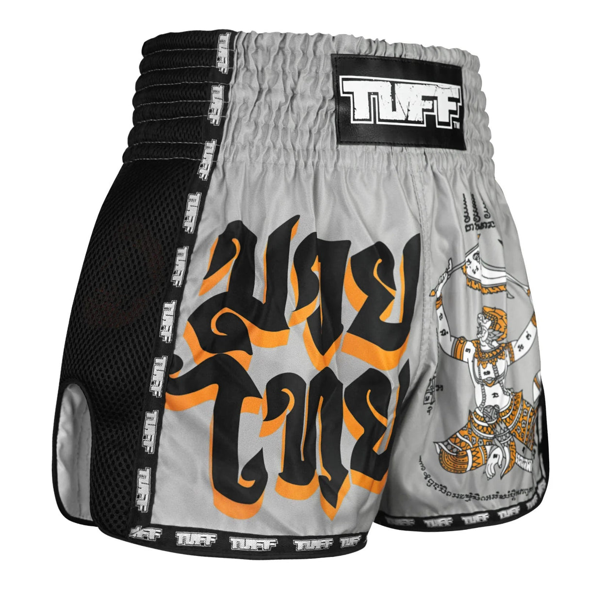 MSC118 TUFF Muaythai Shorts Retro Style Hanuman Yantra with War Flag