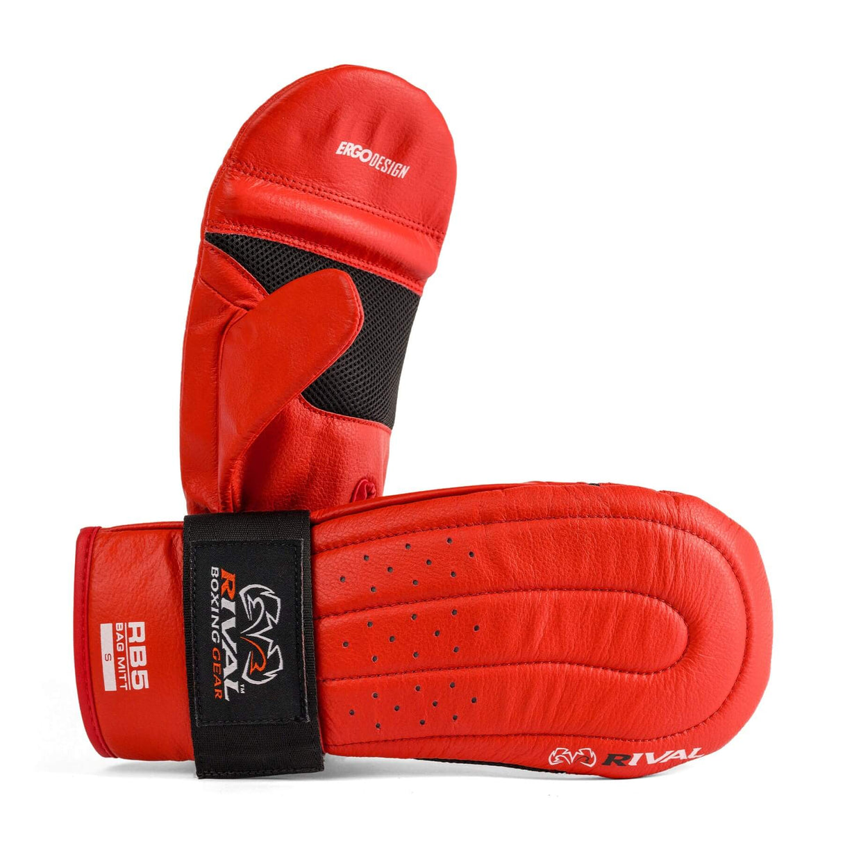 Rival RB5 Bag Mitts red colour premium leather boxing mitts