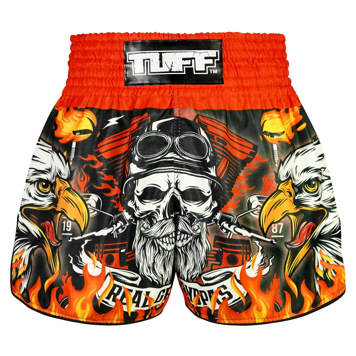 RMS108 TUFF High-Cut Retro Muaythai Shorts Graybeard and The Eagle