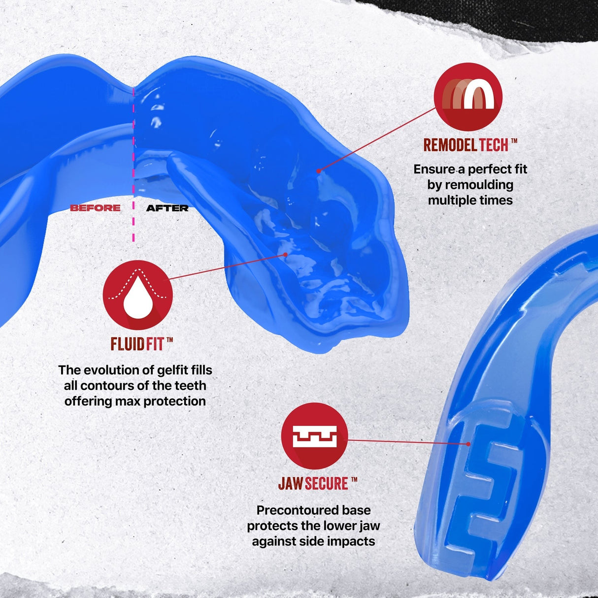 SafeJawz Extro Mouth Guard Blue Ice