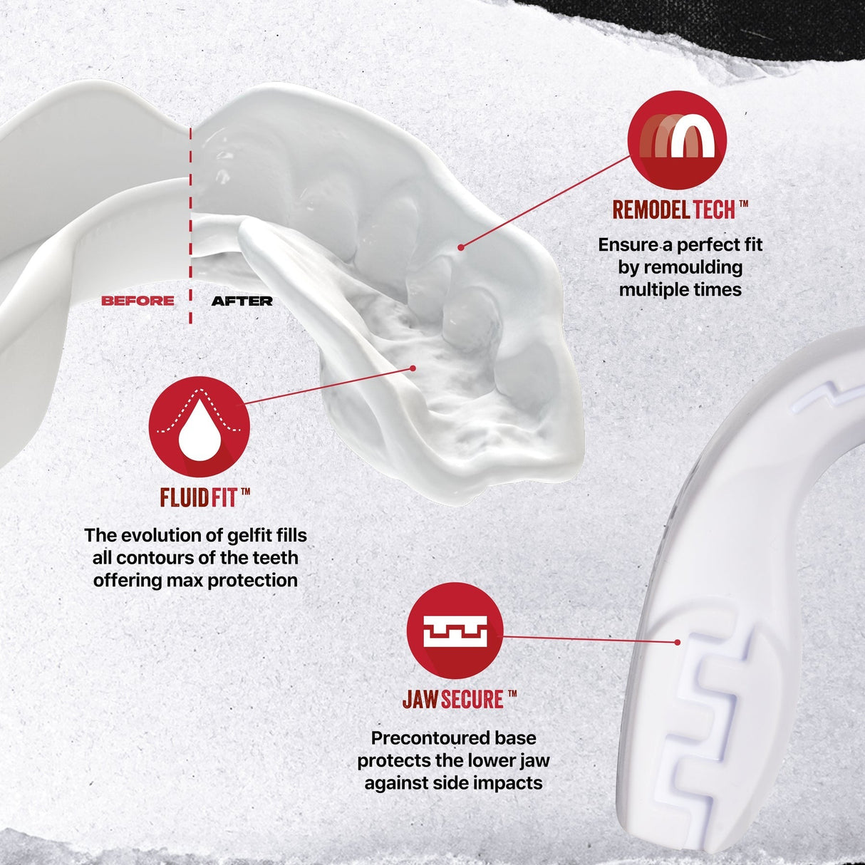SafeJawz Intro Mouthguard White