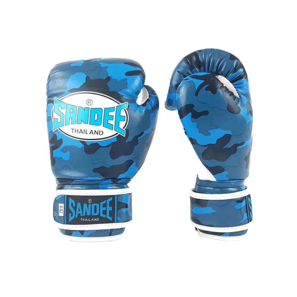 Sandee Kids Muay Thai Gloves Camo Blue