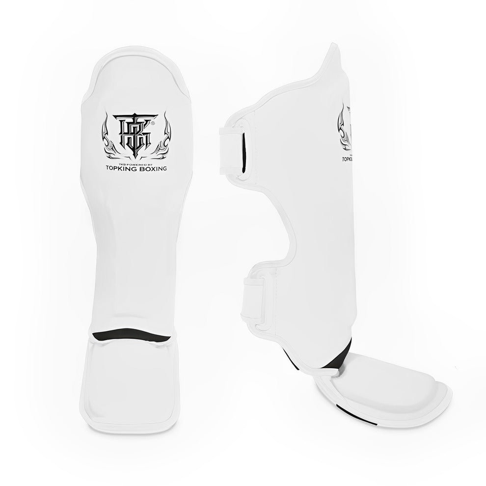 Top King TKSGP-GL Pro Leather Shin Guards White