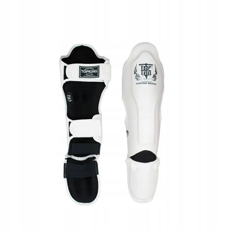 Top King TKSGP-GL Pro Leather Shin Guards White