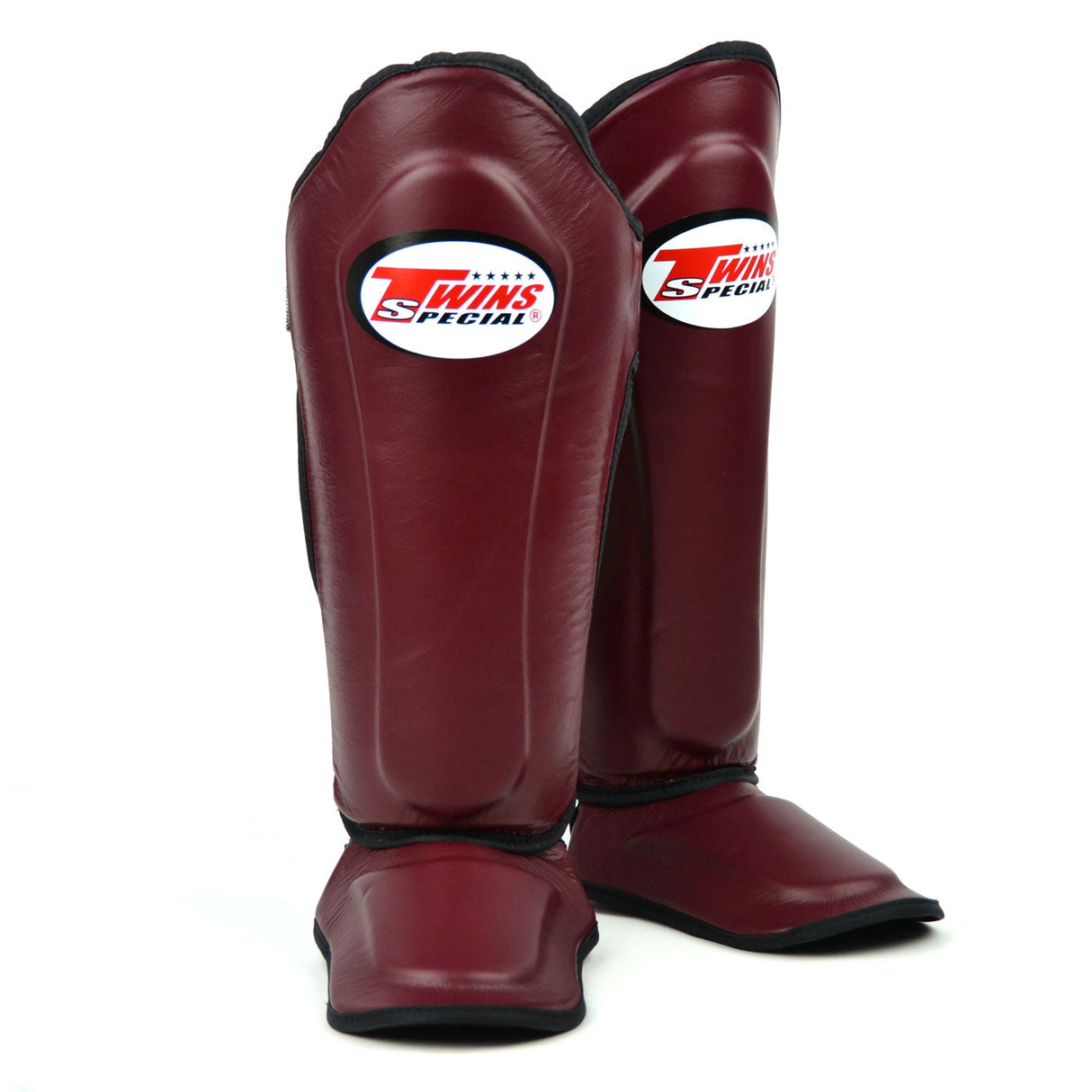 Twins Special SGL10 Leather Shin Pads - Maroon
