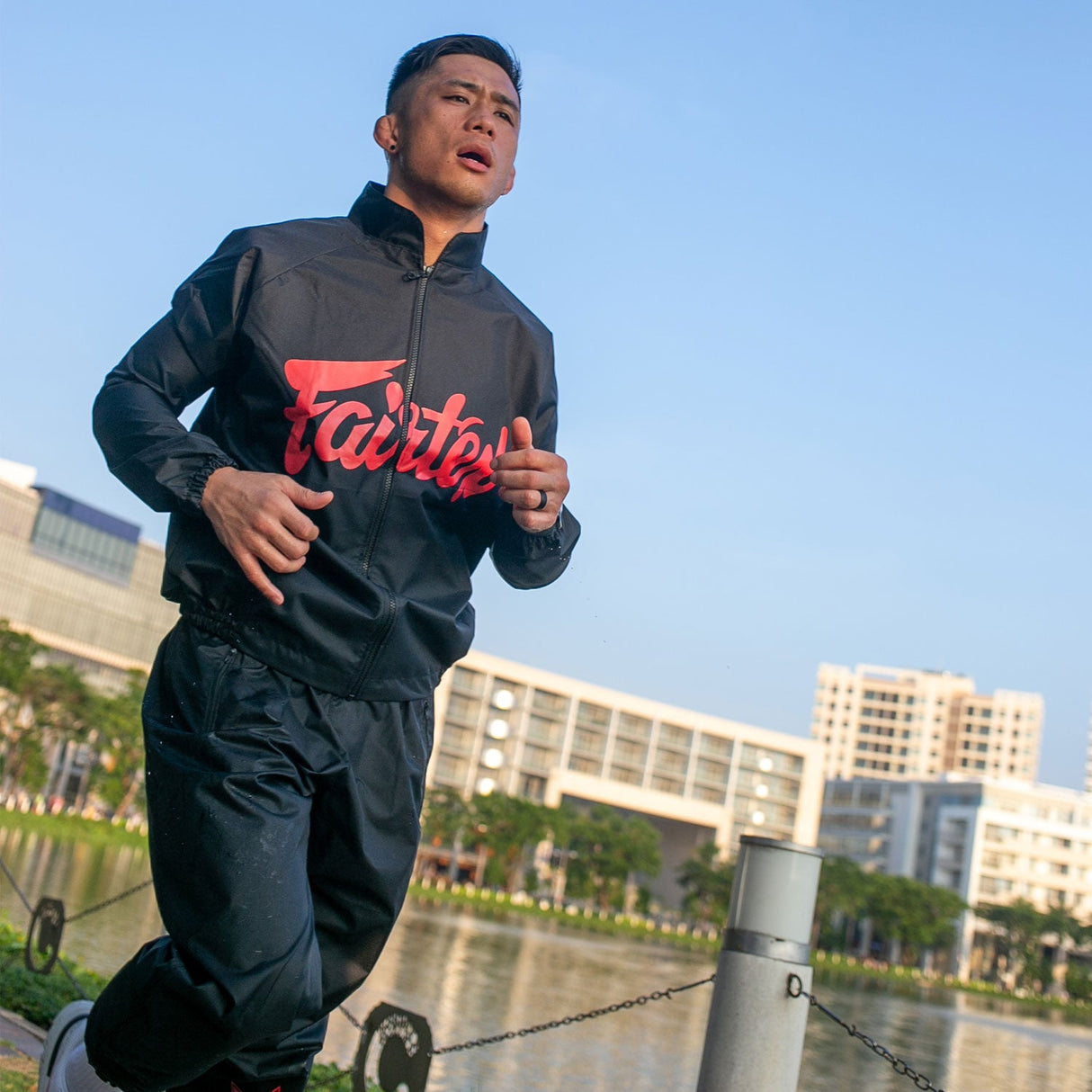 Fairtex VS3 Vinyl Sweatsuit - Black-Red
