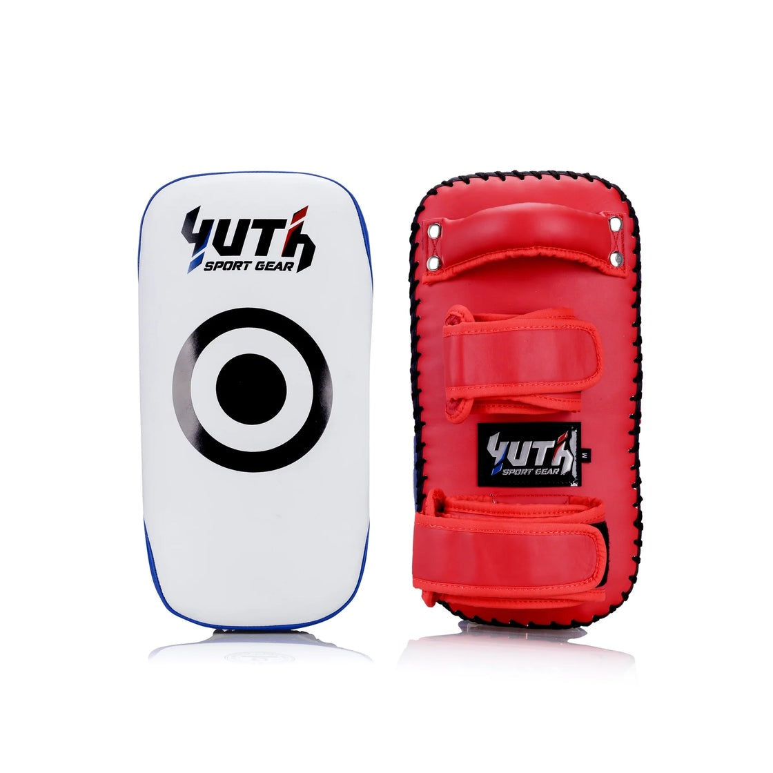 Yuth Thai Kick Pads White/Blue/Red
