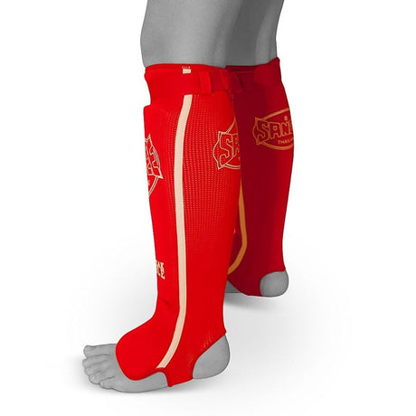 Sandee Slip-on Competition Shinguards Red-White