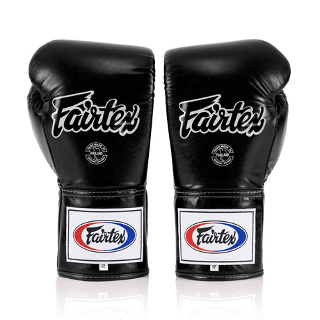 Fairtex BGL6 Lace-up Competition Boxing Gloves - Black