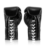 Fairtex BGL6 Lace-up Competition Boxing Gloves - Black