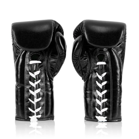 Fairtex BGL6 Lace-up Competition Boxing Gloves - Black