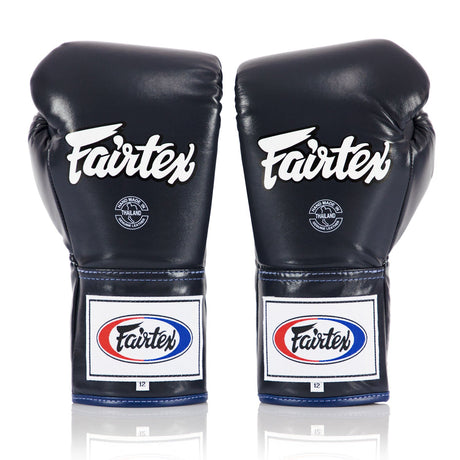 Fairtex BGL6 Lace-up Competition Boxing Gloves - Blue