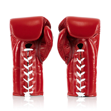 Fairtex BGL6 Lace-up Competition Boxing Gloves - Red