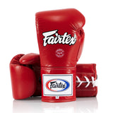 Fairtex BGL6 Lace-up Competition Boxing Gloves - Red