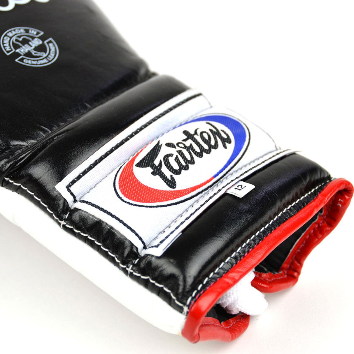 Fairtex BGL7 Mexican-Style Lace-up Training Gloves - Black-White-Red
