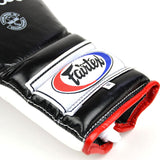 Fairtex BGL7 Mexican-Style Lace-up Training Gloves - Black-White-Red