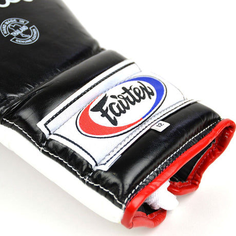 Fairtex BGL7 Mexican-Style Lace-up Training Gloves - Black-White-Red