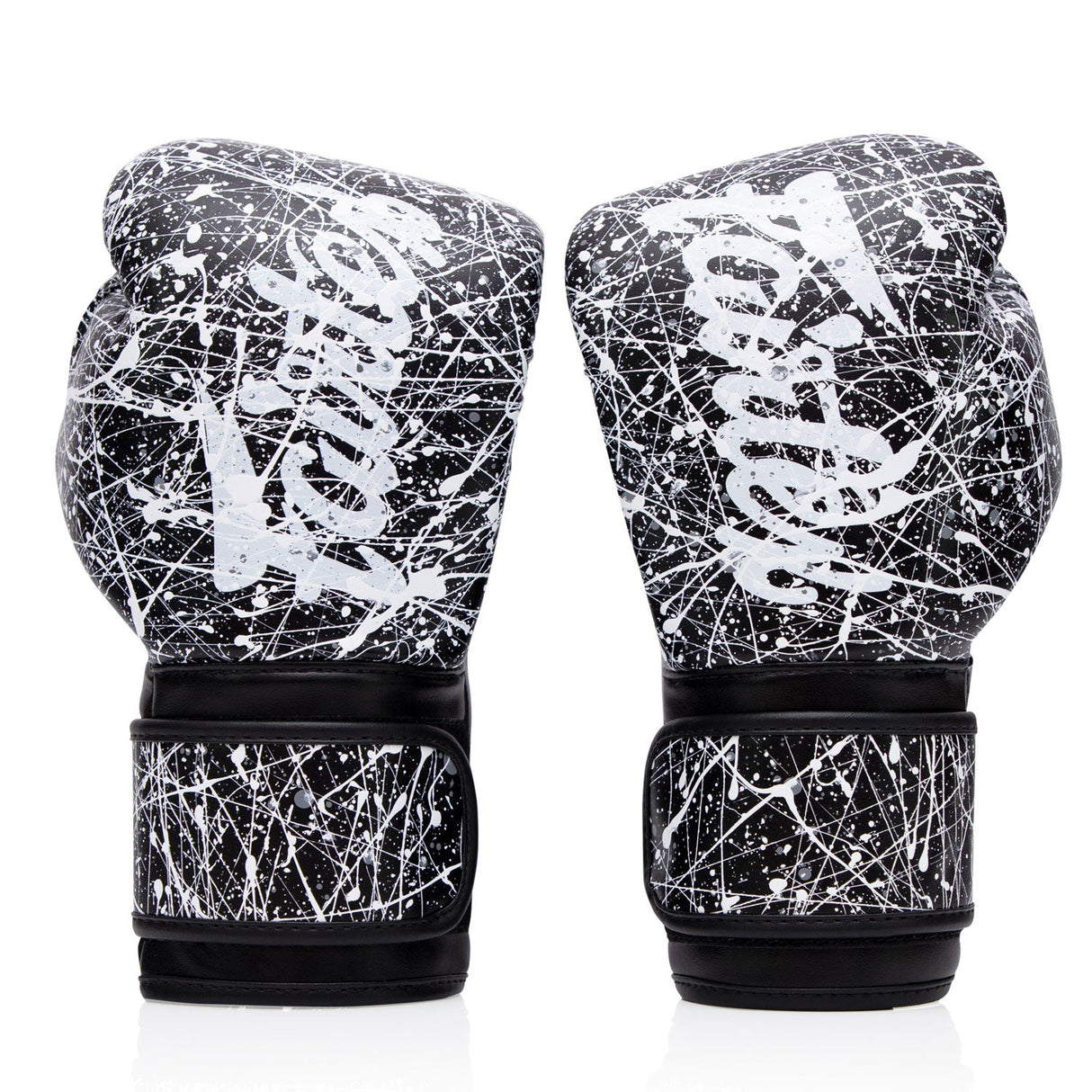 Fairtex BGV14PT Painter Microfibre Boxing Gloves - Black-White