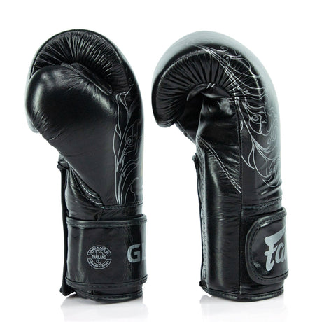 BGVG3 Fairtex X Glory Velcro Boxing Gloves Black-Gold
