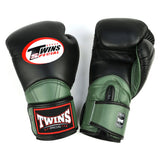 BGVL11 Twins Long-Cuff Boxing Gloves Black-Olive