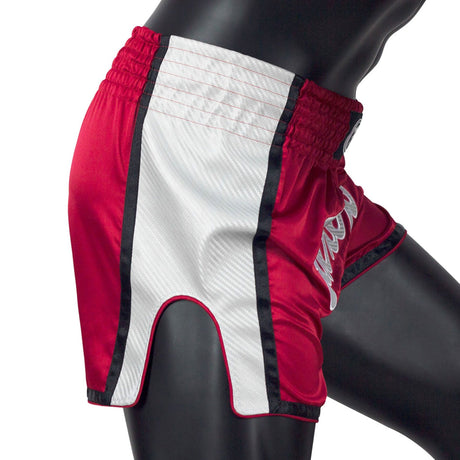 BS1704 Fairtex Slim Fit Muaythai Shorts Red-White